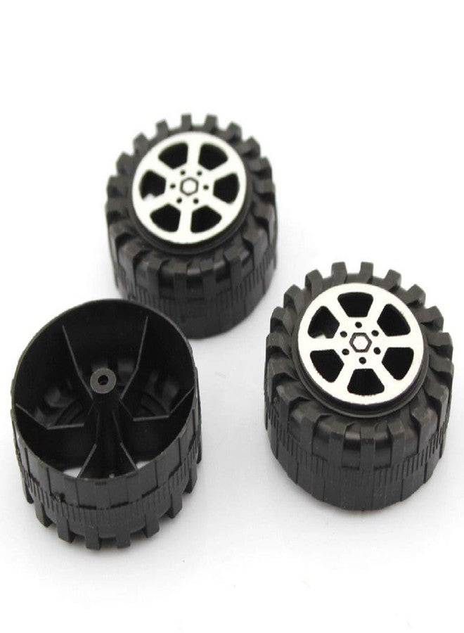 Alextend 4pcs Model Car Wheels 42mm Plastic DIY Toy Wheels Black for 2mm Shaft - Image 3